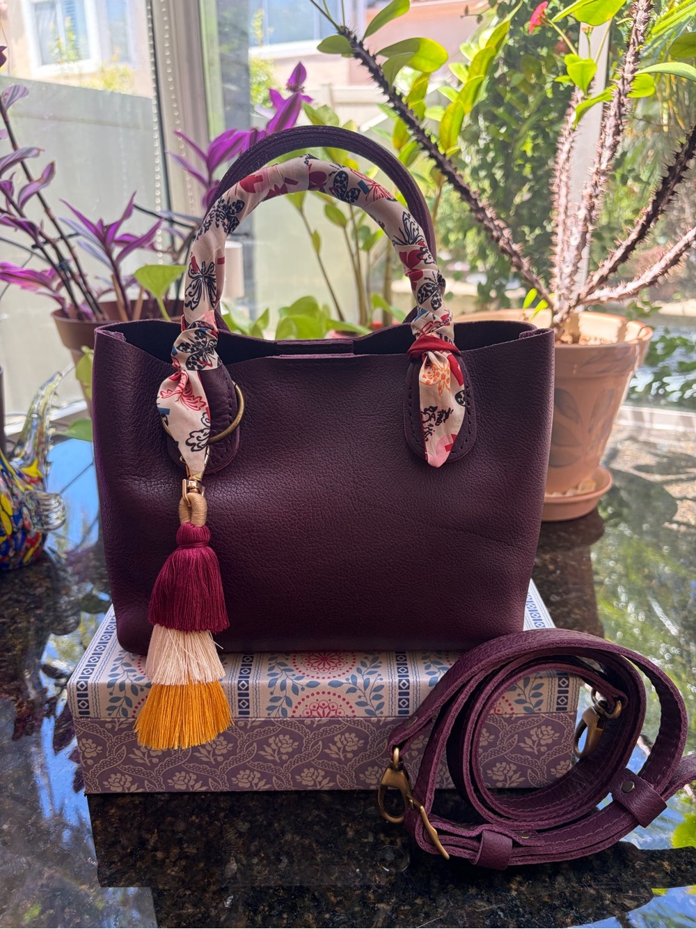 Portland Leather Plum Raindrop Bundle